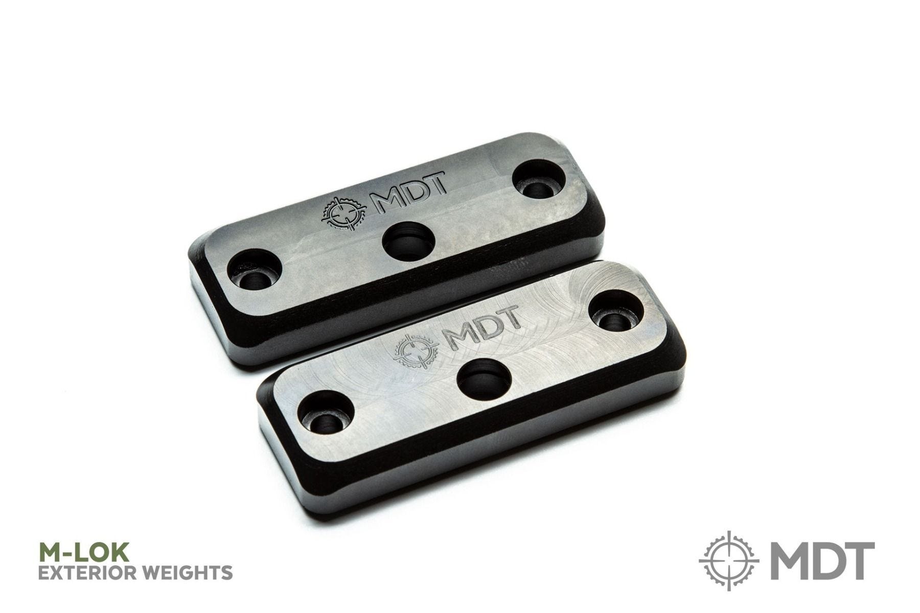 thumbnail interactive-video image 1 of Pillar Forend Weights For MDT Chassis - M-LOK Mount, 12.3oz Pair, Black Steel (Pete's Pillars) 1 of 12